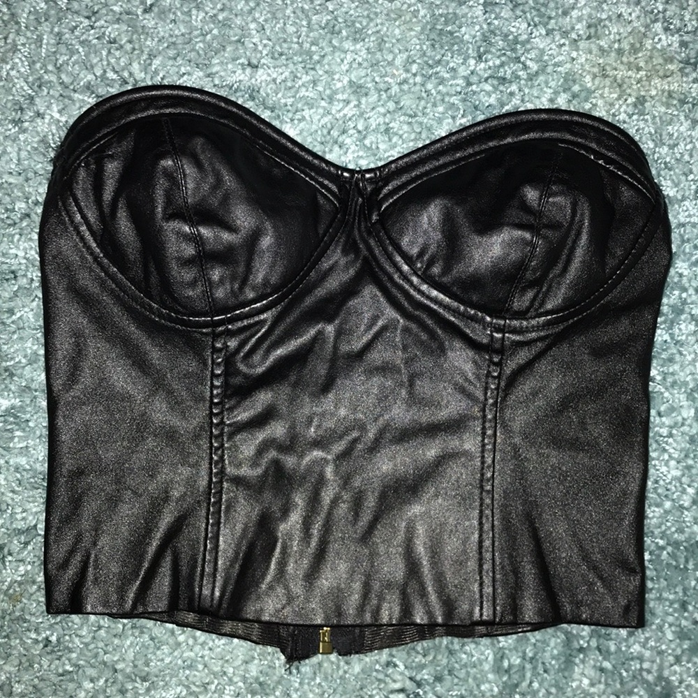 Forever 21 pleather crop top